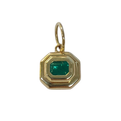 Emerald Layered Bezel Pendant