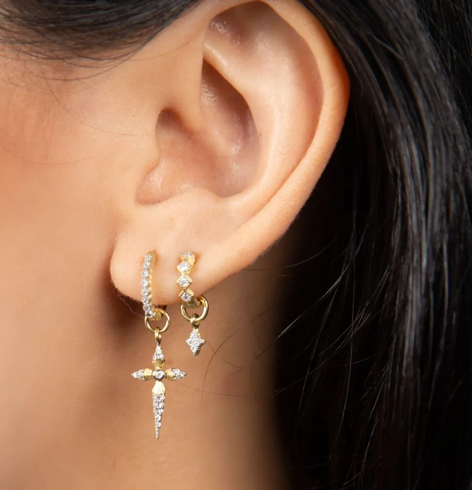 Petite Diamond Large Cross Earring Charm