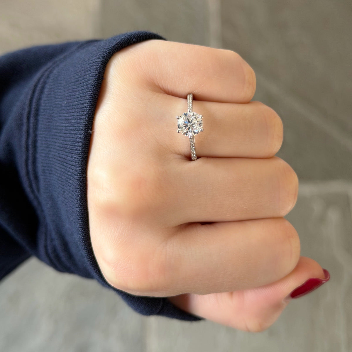 Chez Rings Round CZ Engagement Ring – Charde
