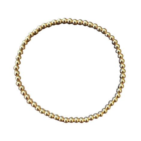 3mm Gold Bead Stretch Bracelet