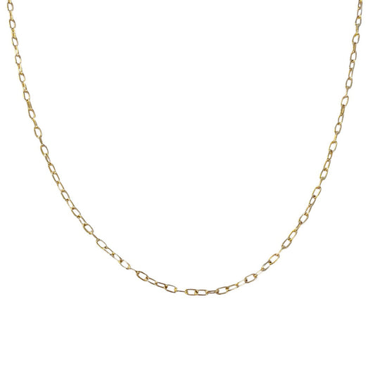 Gold Elongated Oval Link Chain