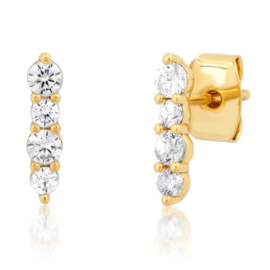 Round CZ Stick Studs