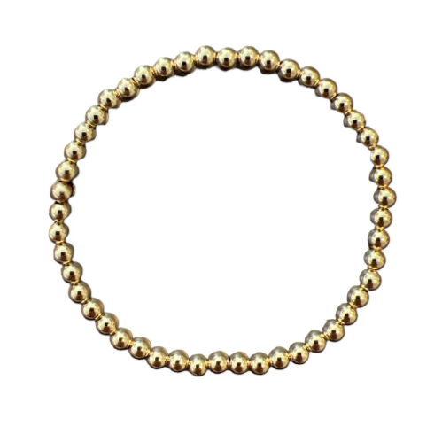 4mm Gold Bead Stretch Bracelet