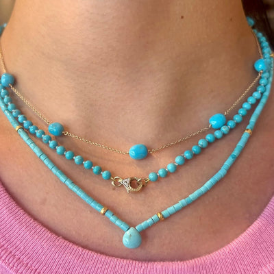 Turquoise with Gold Accent Beads Necklace