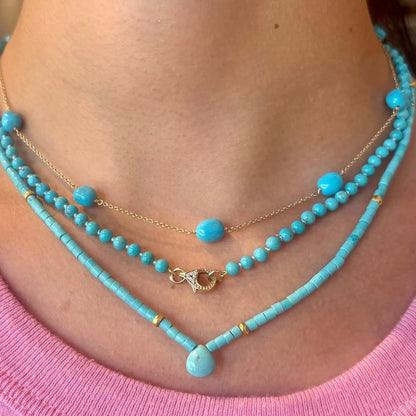 Turquoise with Gold Accent Beads Necklace