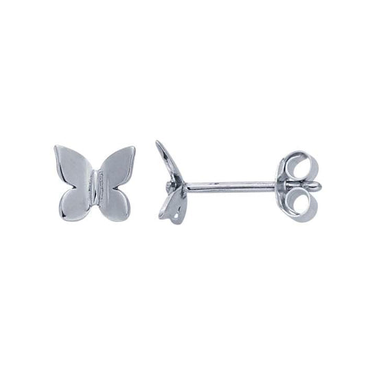 Silver Butterfly Studs