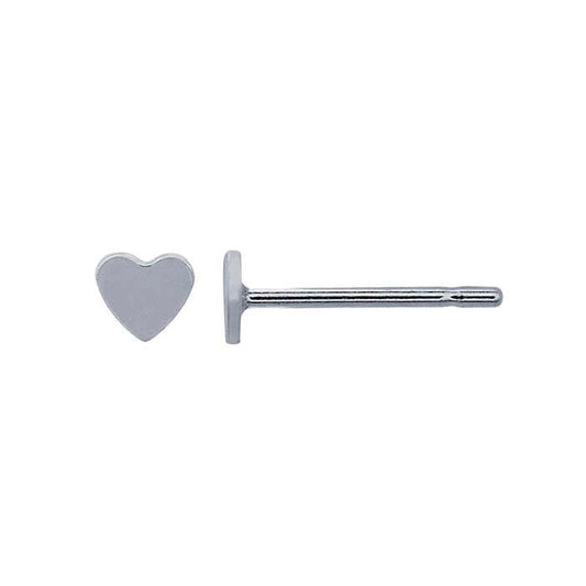 Mini Silver Heart Studs