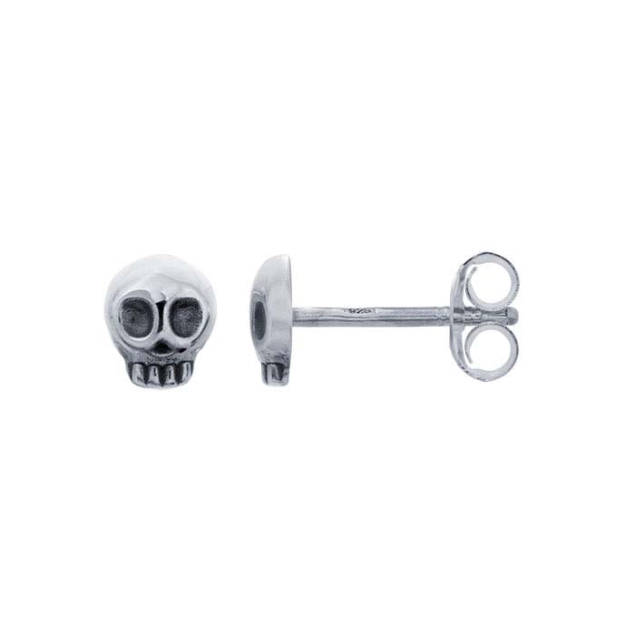 Mini Silver Skull Studs