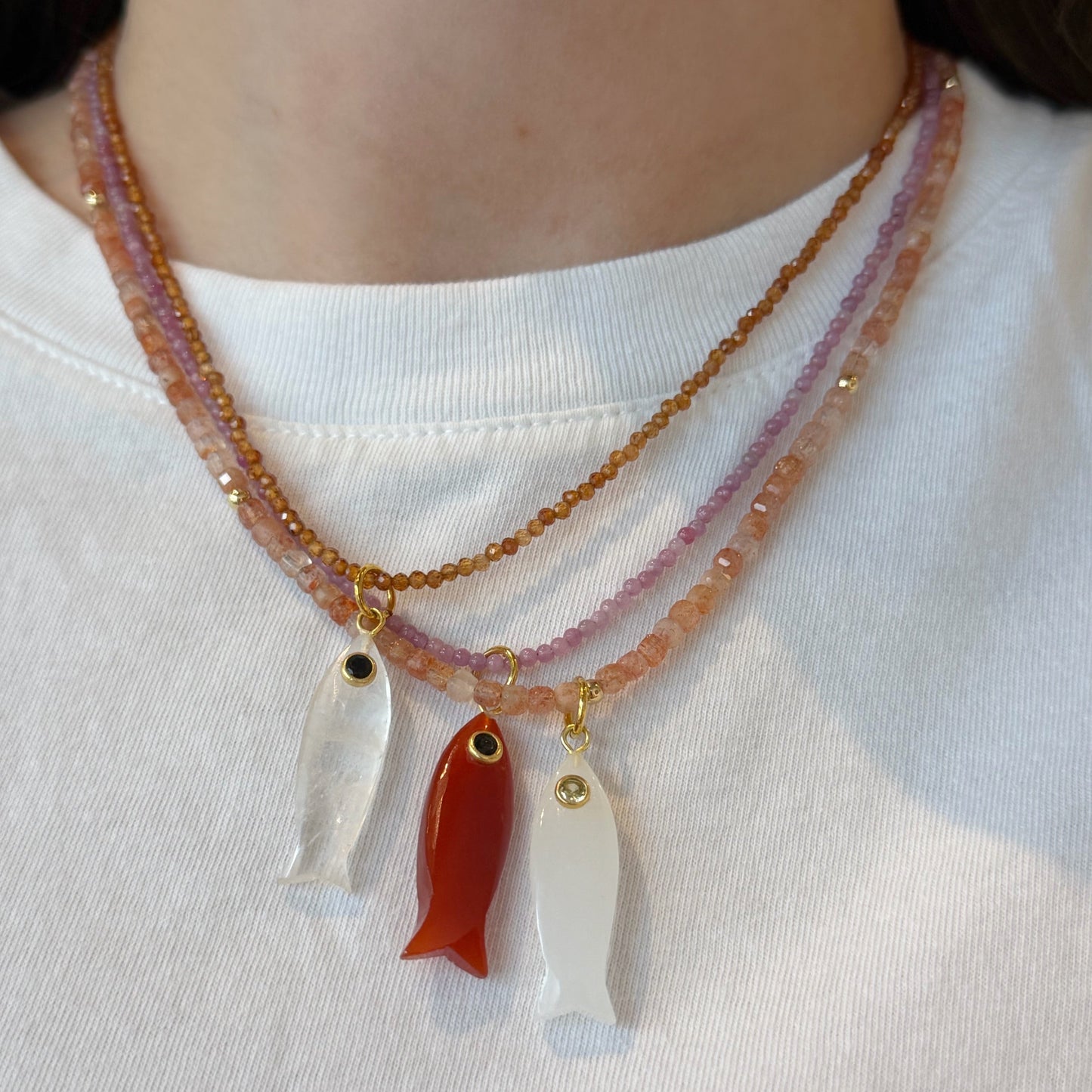 Gemstone Fish Charms