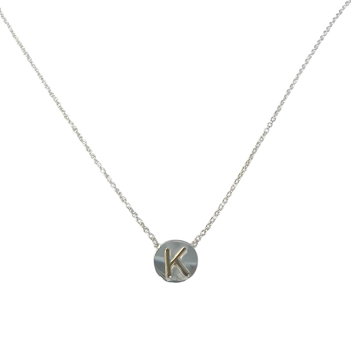 "K" Initial Disc Necklace