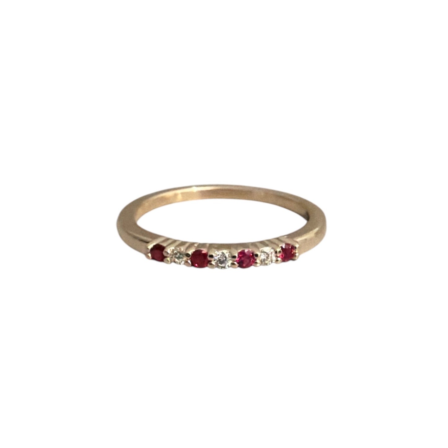 Alternating Ruby & Diamond Ring