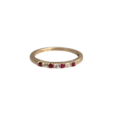 Alternating Ruby & Diamond Ring
