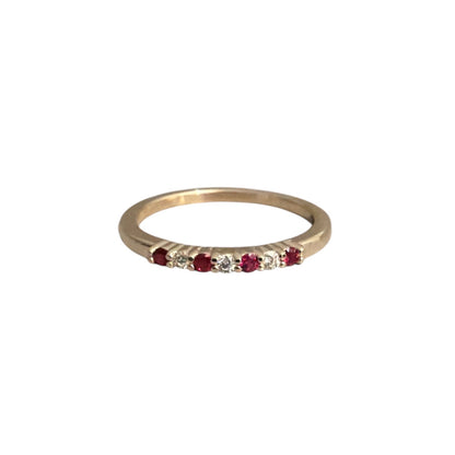 Alternating Ruby & Diamond Ring