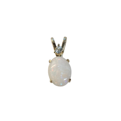 Opal Pendant with Blue Topaz Accent