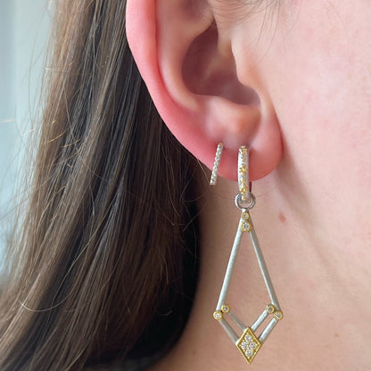 Mixed Metal Dual Diamond Earring Charms