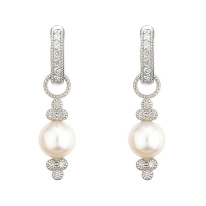 White Gold Small Provence Pearl Earring Charms