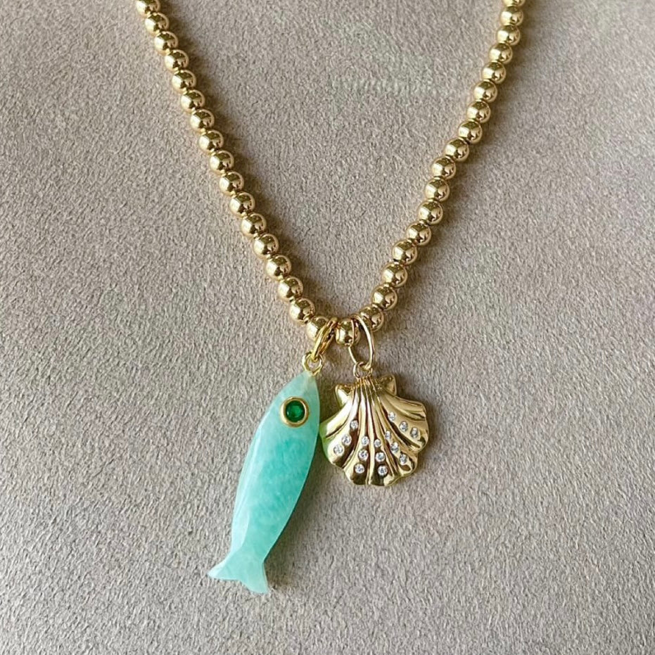 Gemstone Fish Charms