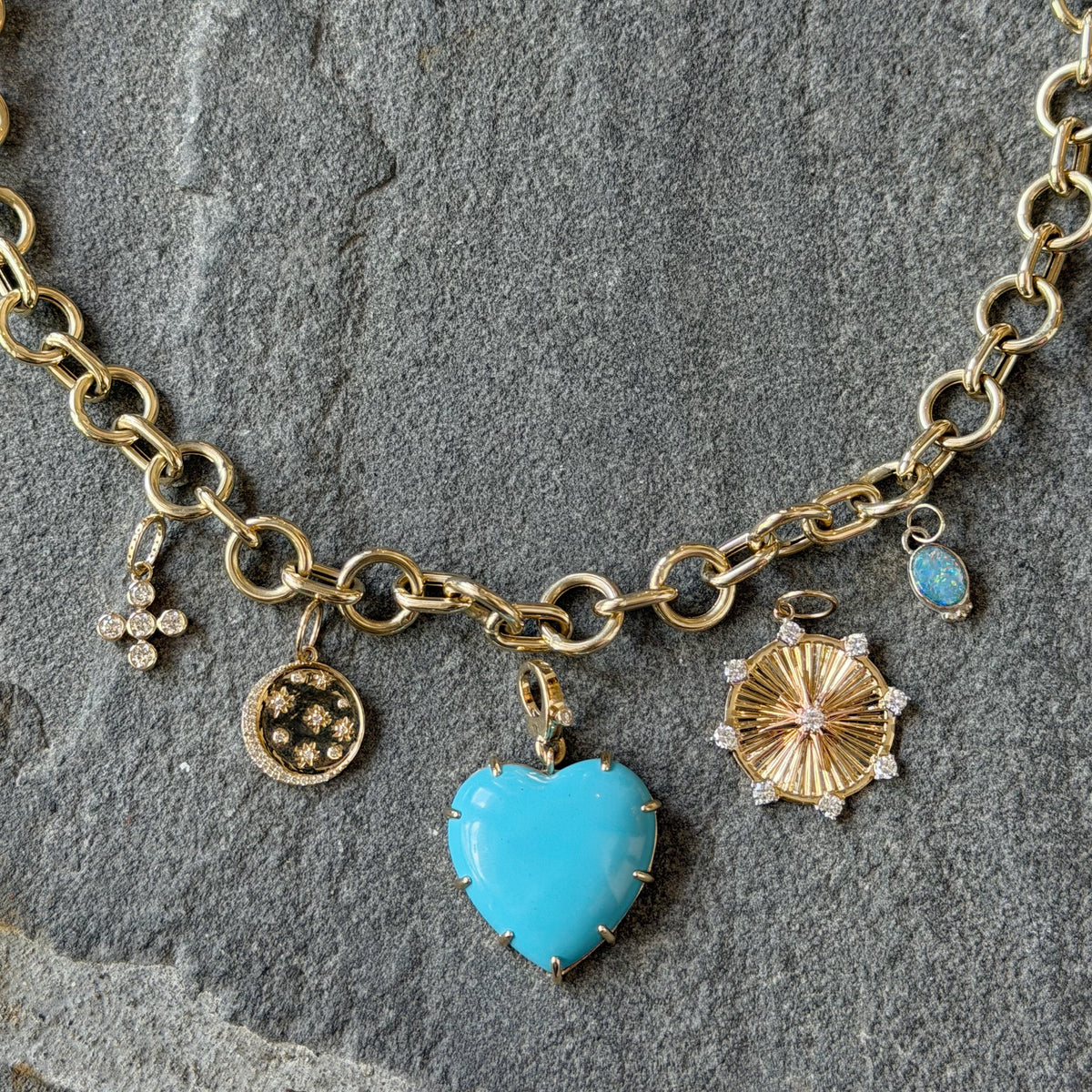 Scattered Star & Moon Diamond Pendant