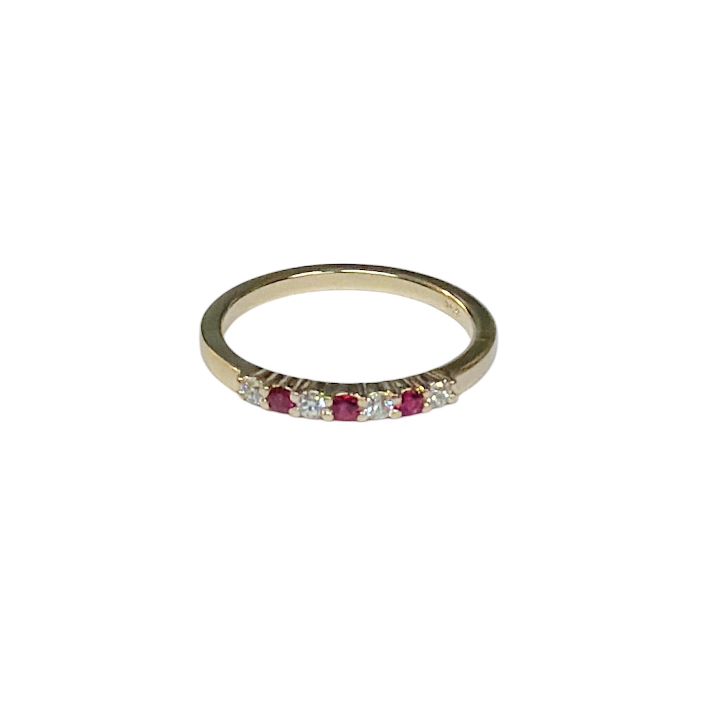 Alternating Ruby & Diamond Band