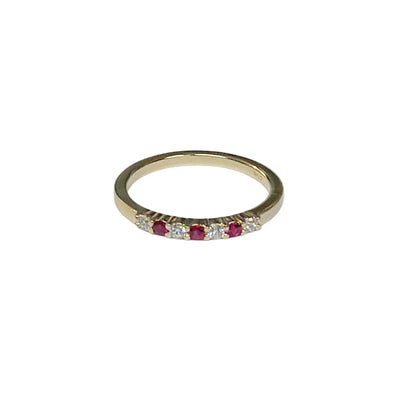 Alternating Diamond & Ruby Band