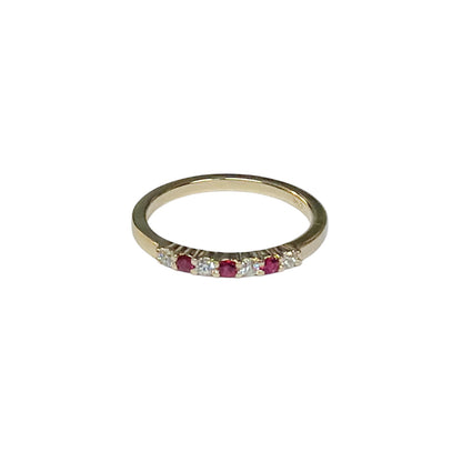 Alternating Ruby & Diamond Band
