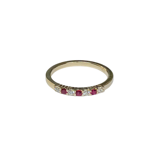 Alternating Diamond & Ruby Band