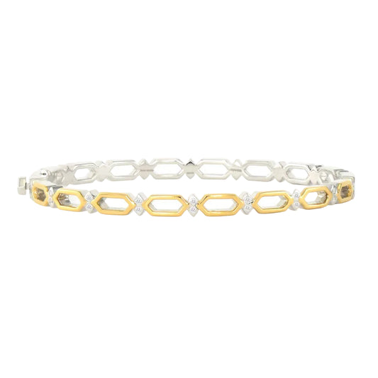 Mixed Metal Divine Light Open Bangle
