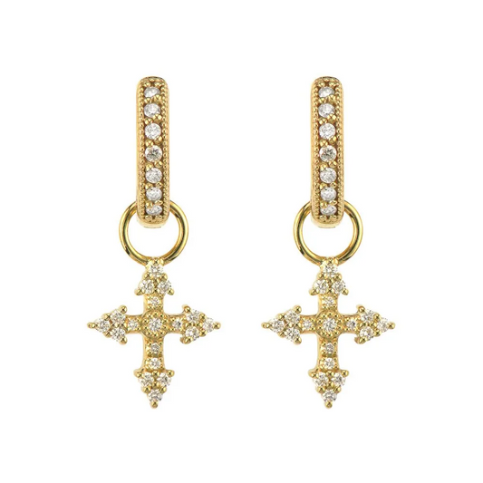 Provence Champagne Tiny Cross Earring Charms