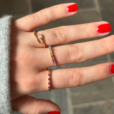 Alternating Ruby & Diamond Ring