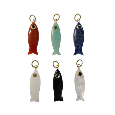 Gemstone Fish Charms