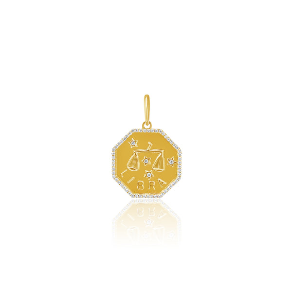 Aquarius Gold and Diamond Pendant