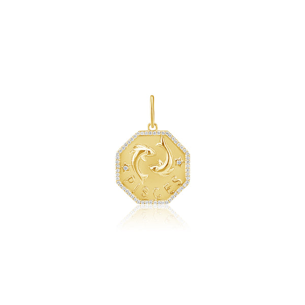 Aquarius Gold and Diamond Pendant