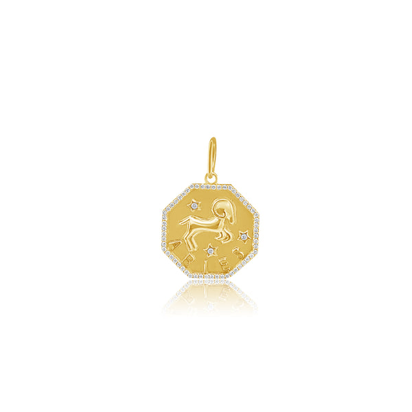 Aquarius Gold and Diamond Pendant