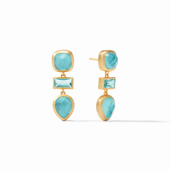 Antonia Tier Earrings Iridescent Bahamian Blue