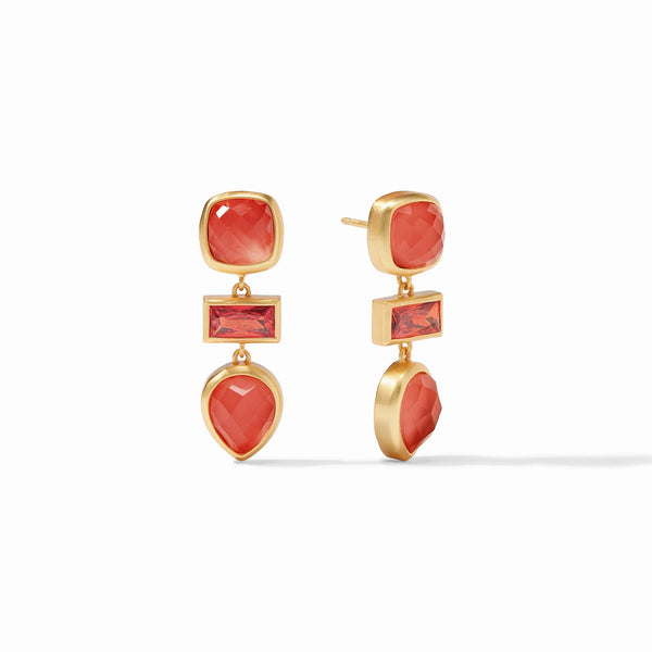 Antonia Tier Earring Iridescent Coral