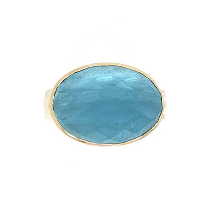 East West Oval Aquamarine Ring