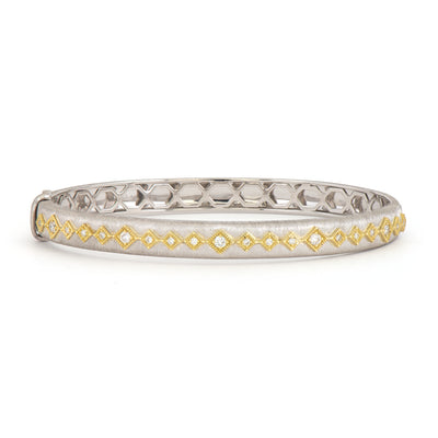 Mixed Metal Diamond Kite Bangle