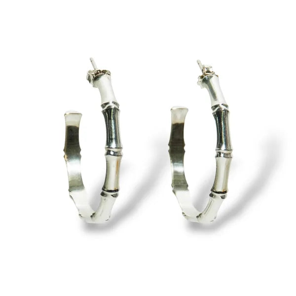 Large Bamboo Hoop Earrings