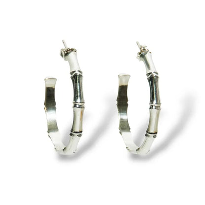 Large Bamboo Hoop Earrings