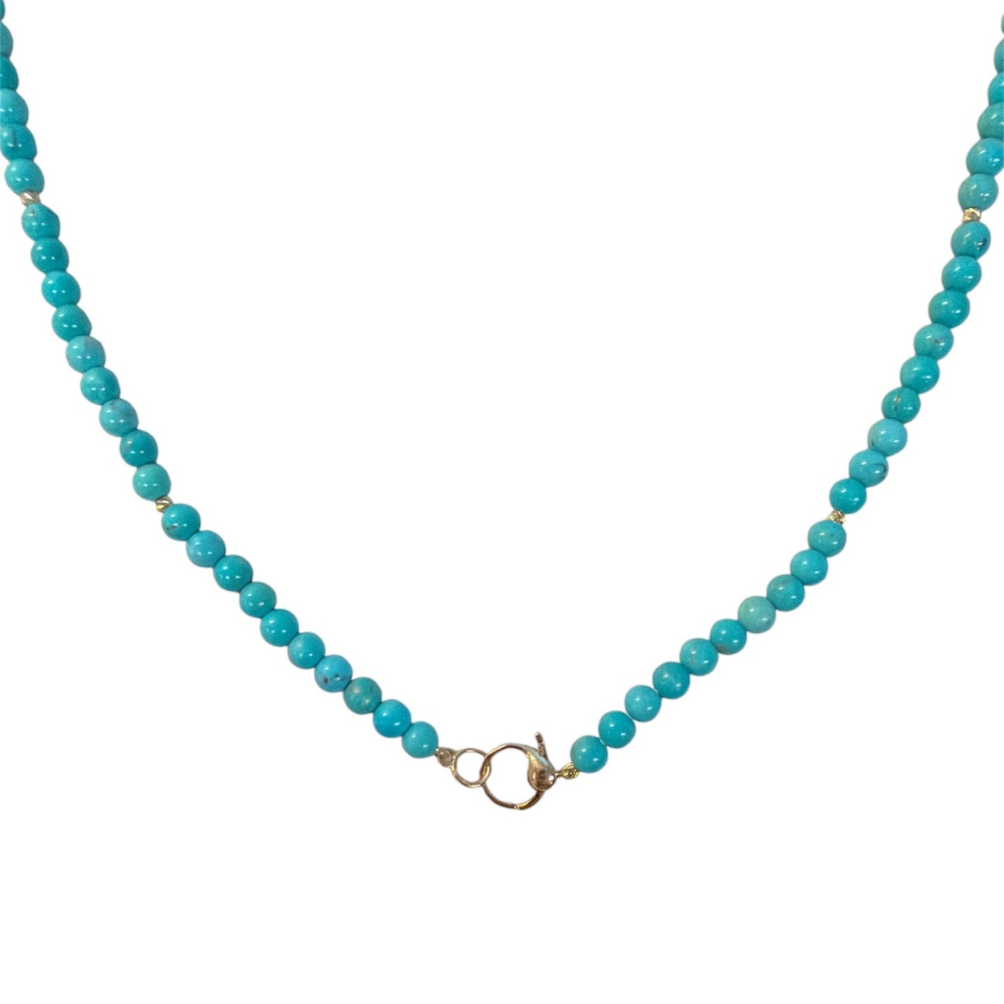 Turquoise & Gold Accent Beaded Necklace