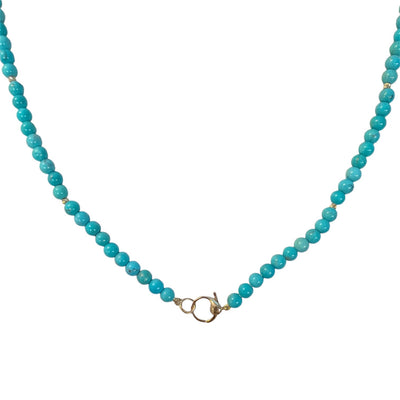 Turquoise & Gold Accent Beaded Necklace