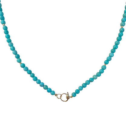 Turquoise & Gold Accent Beaded Necklace