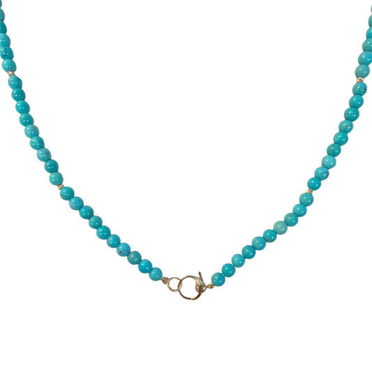Turquoise & Gold Accent Beaded Necklace
