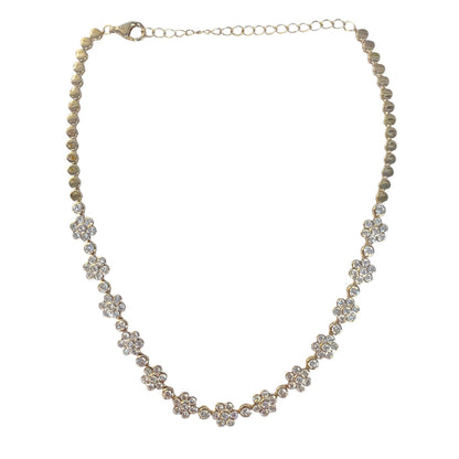 Lab Diamond Daisy Partial Tennis Necklace
