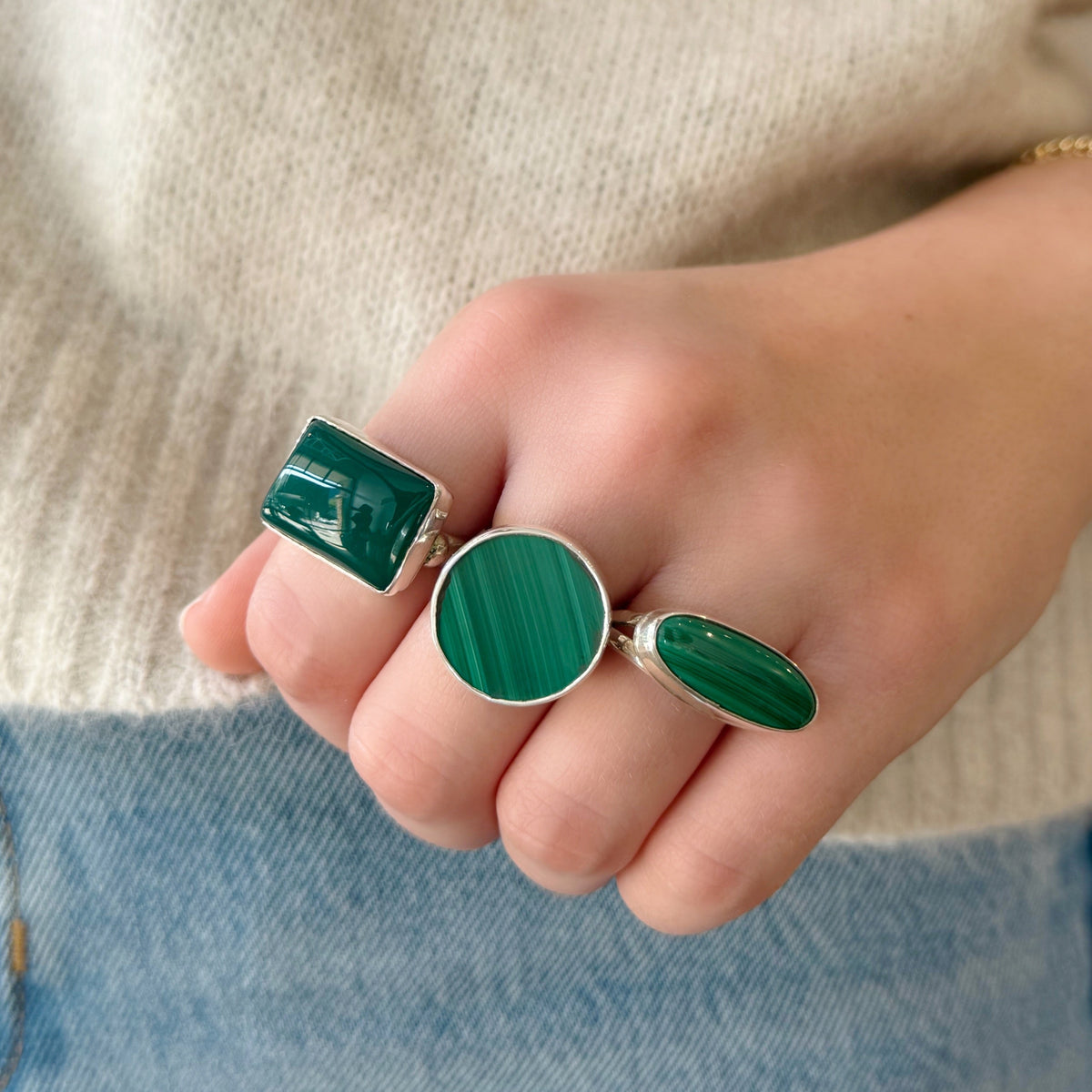 Sterling Silver Malachite Ring