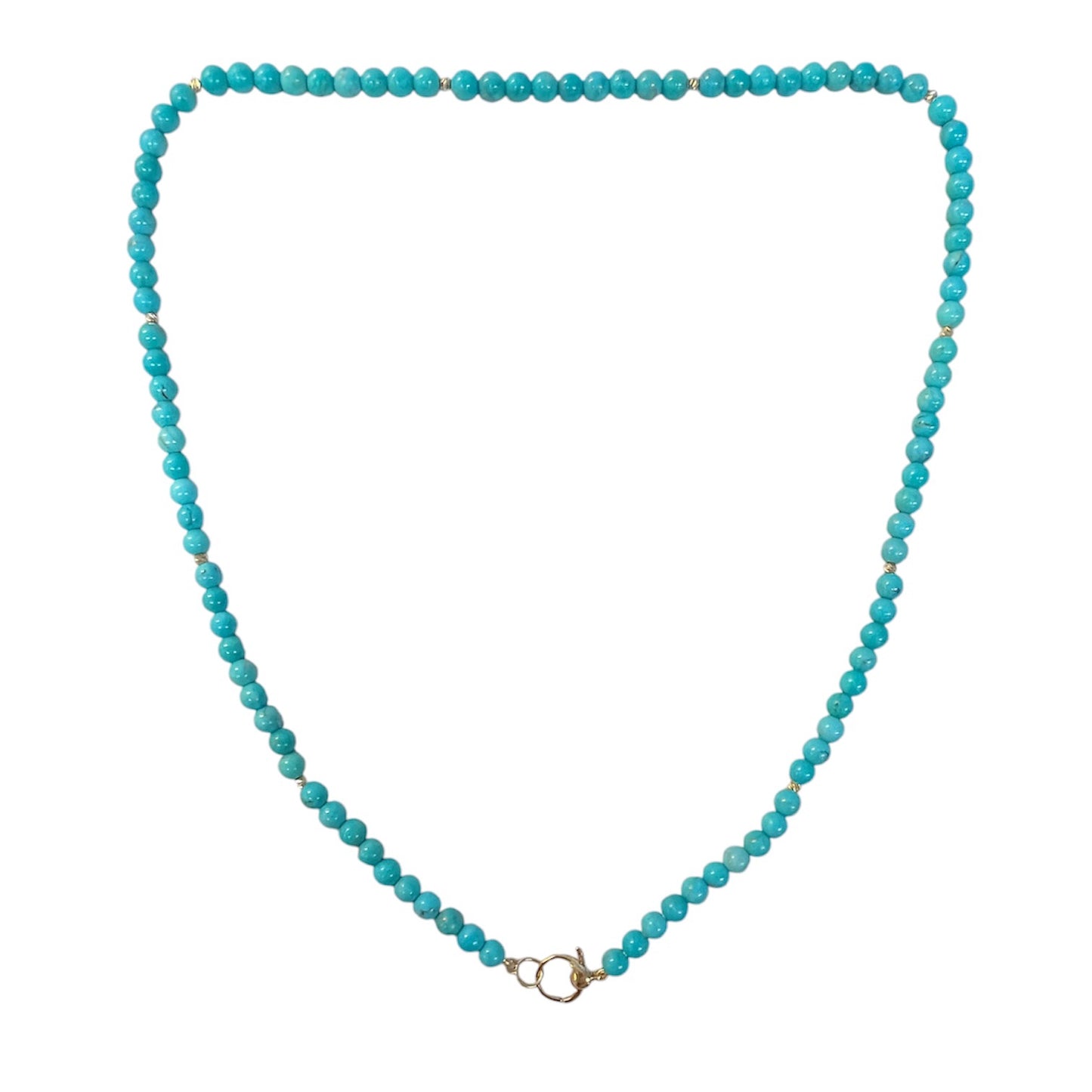 Turquoise & Gold Accent Beaded Necklace