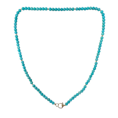Turquoise & Gold Accent Beaded Necklace