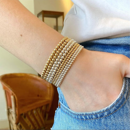 3mm Gold Bead Stretch Bracelet