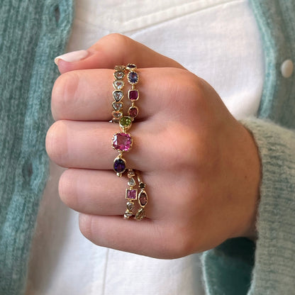 Eternity Blue Topaz Bezel Heart Ring