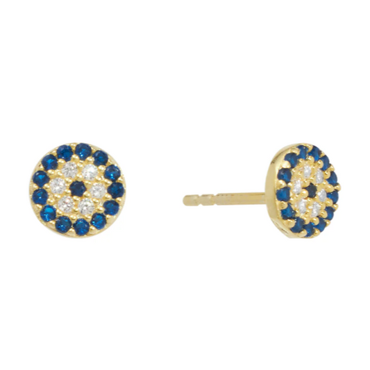 Dark Blue Round Guardian Eye Studs